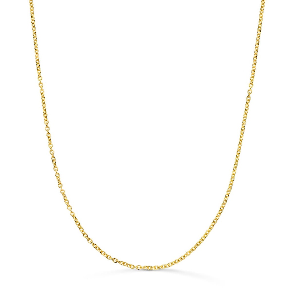 18K CADENA ORO AMARILLO FORZADA MACIZA ANCHO: 1.2MM LARGO: 45CM