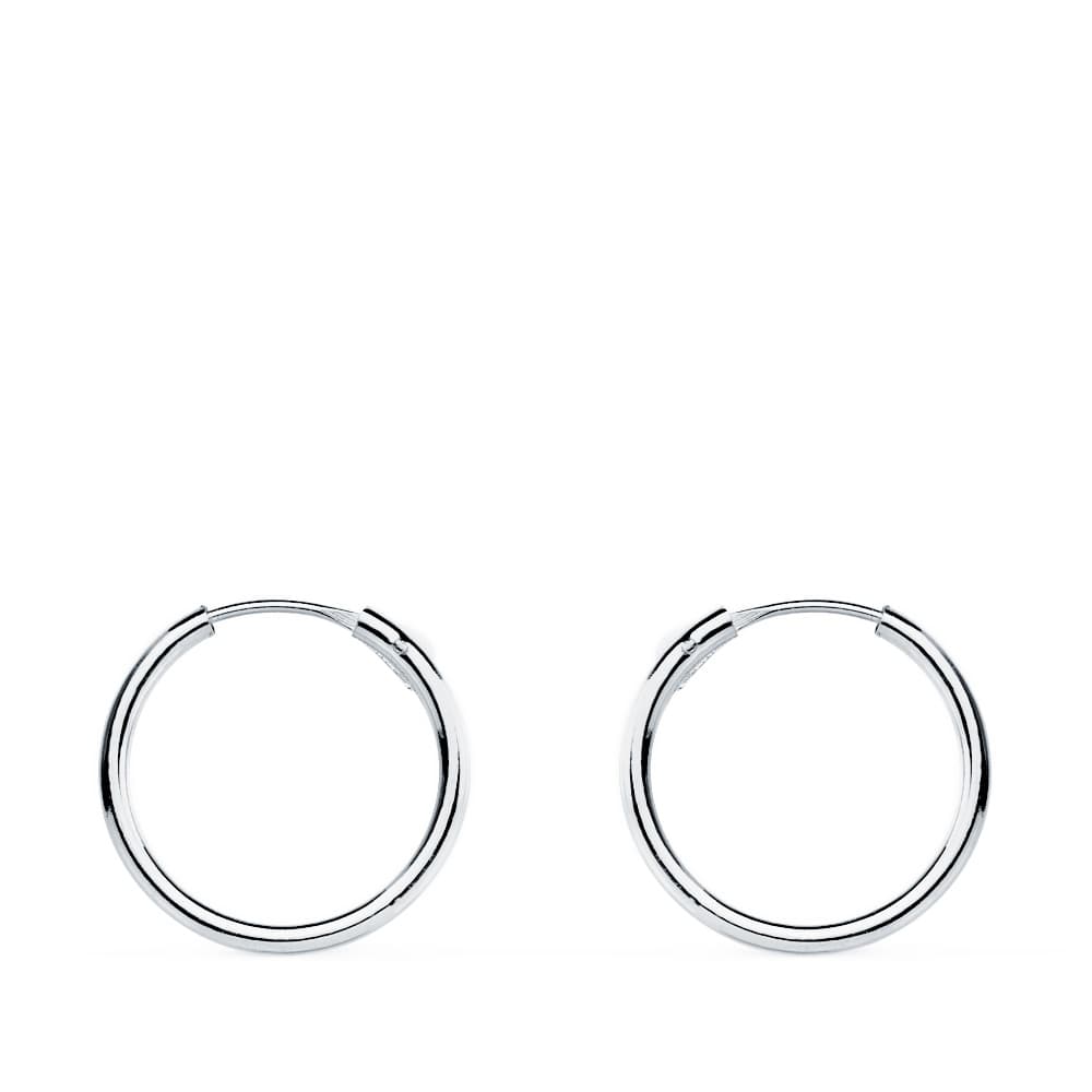 18K AROS ORO BLANCOS HUECOS REDONDOS 13X1.20 MM