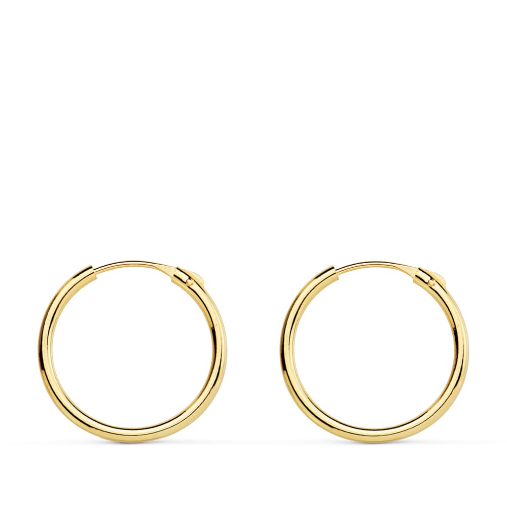 18K AROS ORO AMARILLO HUECOS REDONDOS 15X1.20 MM