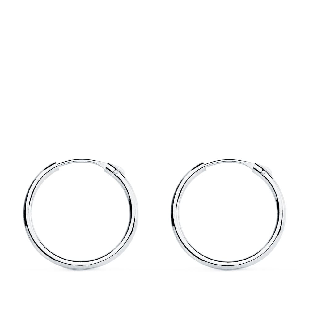 18K AROS ORO BLANCOS HUECOS REDONDOS 15X1.20 MM