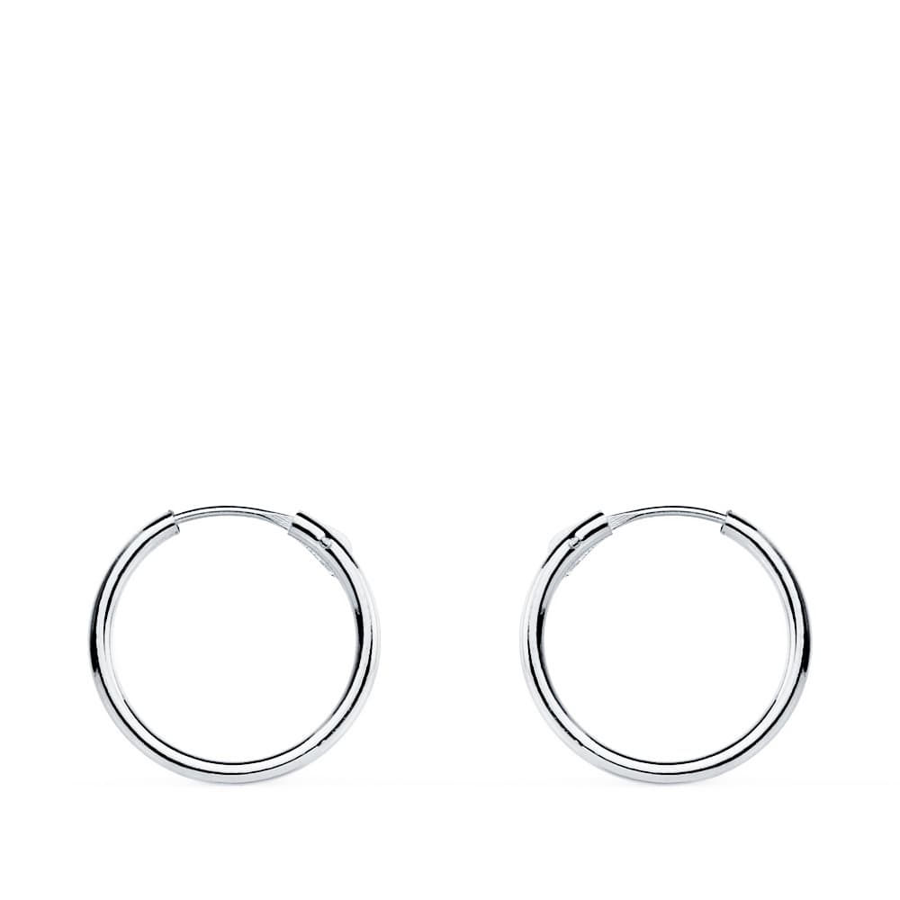 18K AROS ORO BLANCOS HUECOS REDONDOS 12X1.20 MM