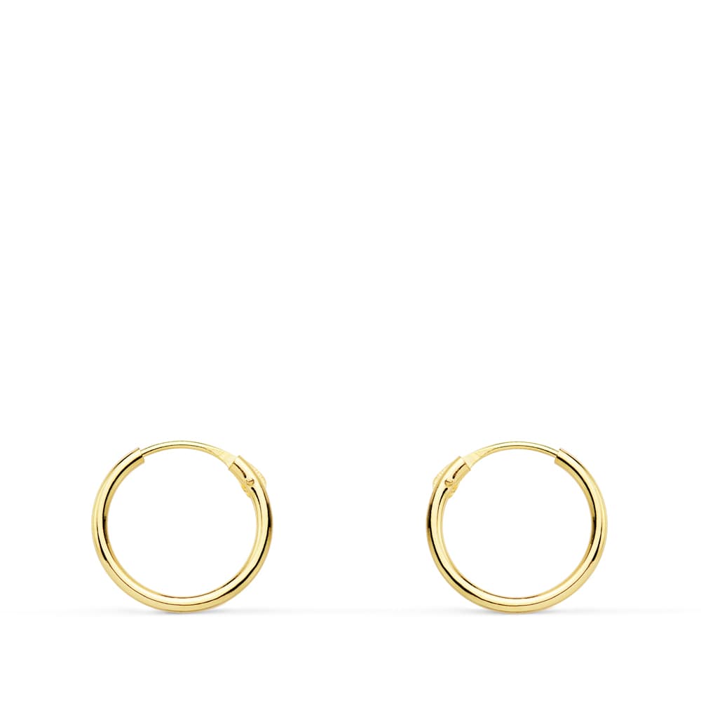 18K AROS ORO AMARILLO REDONDOS LISOS LIGEROS. 10X1 MM