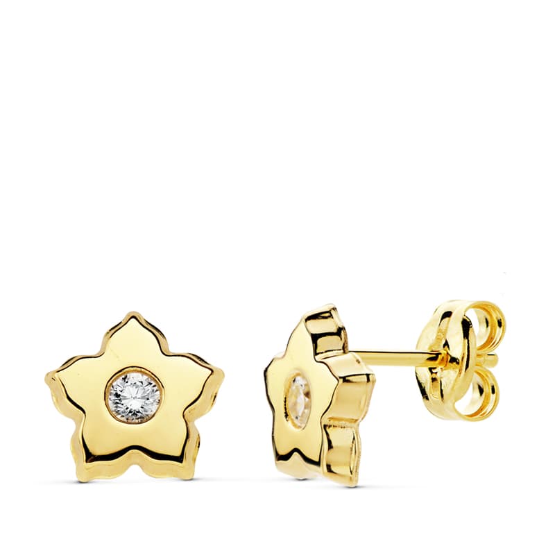 18K PENDIENTES ORO BICOLOR 13X6 MM