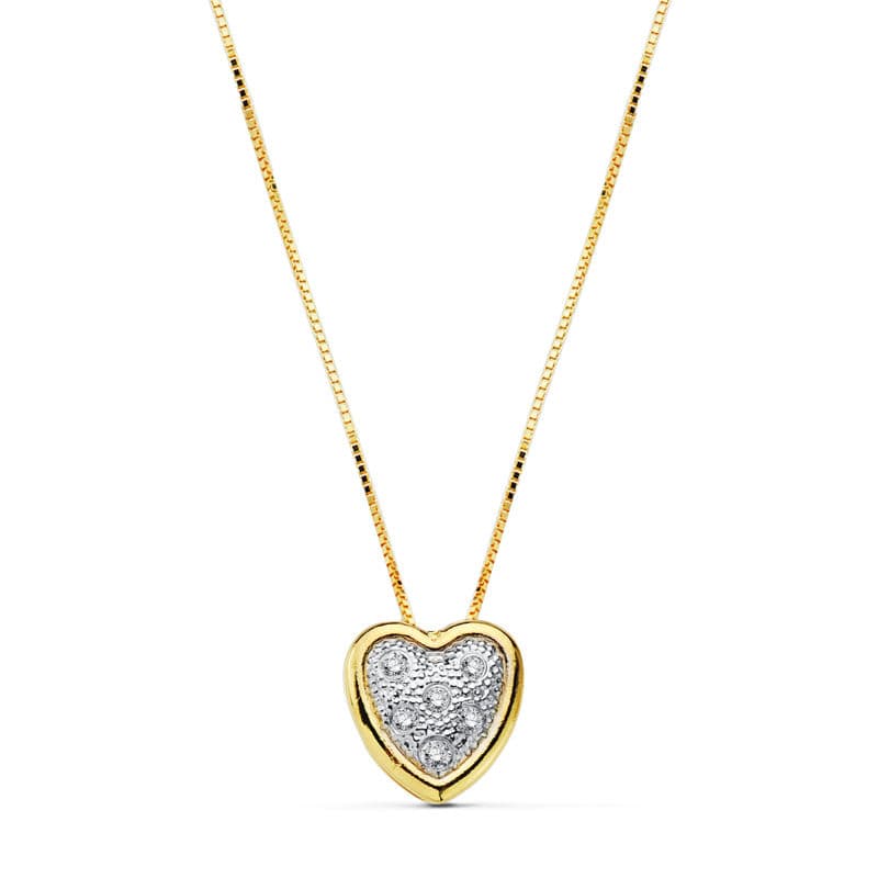 18K COLGANTE CORAZON CADENA 42CM