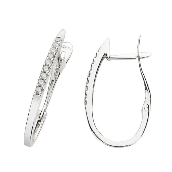 18K PENDIENTES ORO BLANCO 2 MM GROSOR 20X11 MM