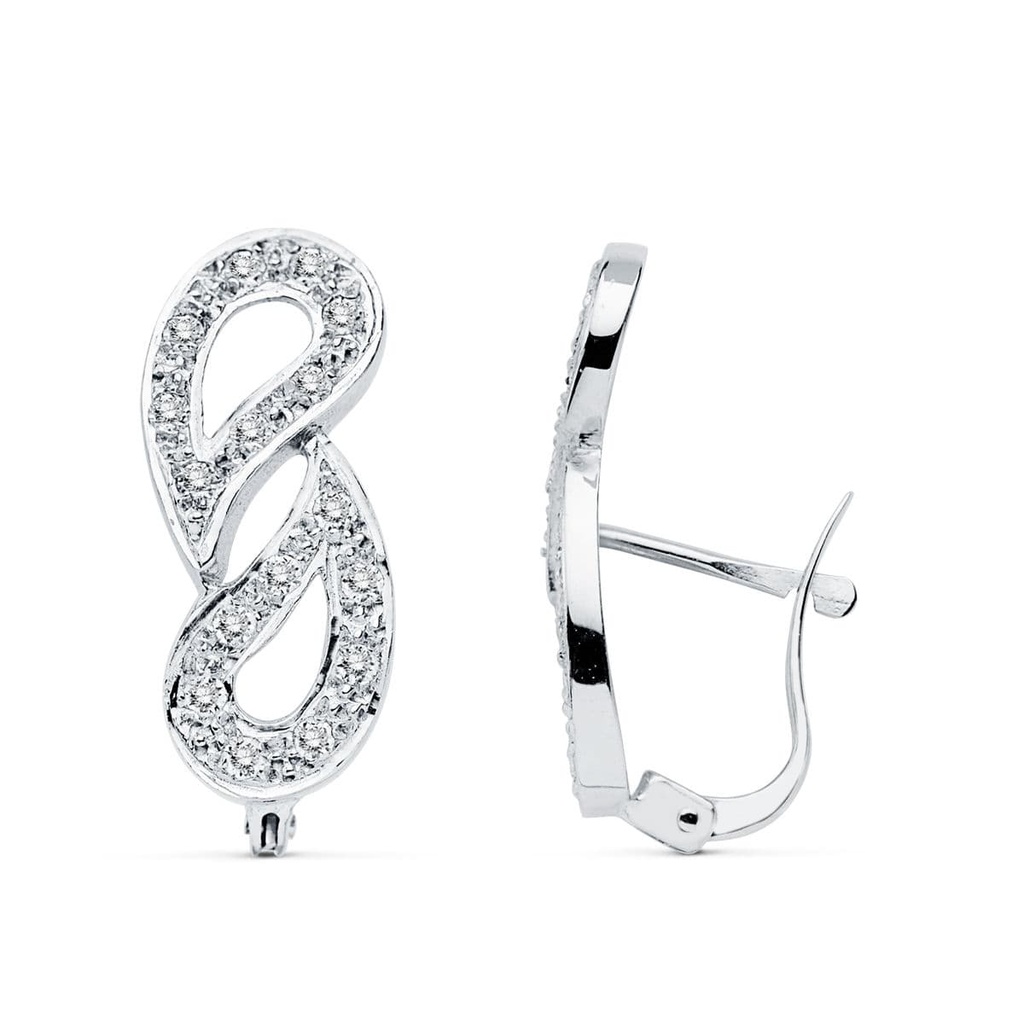 18K PENDIENTES CIRCONITAS ORO BLANCO CATALAN