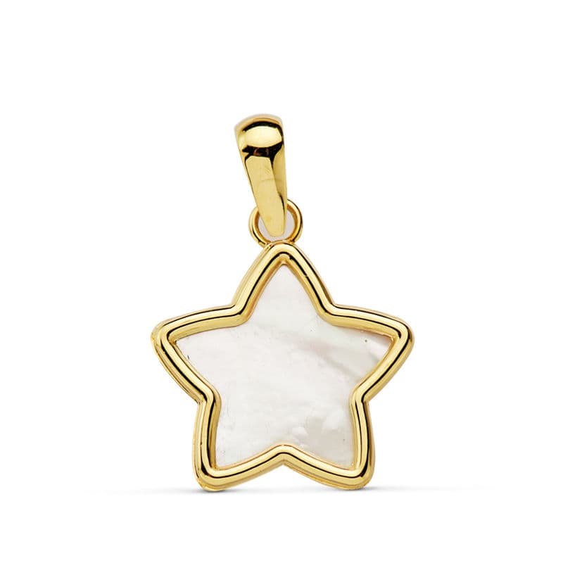 18K COLGANTE ESTRELLA NACAR 12X12 MM