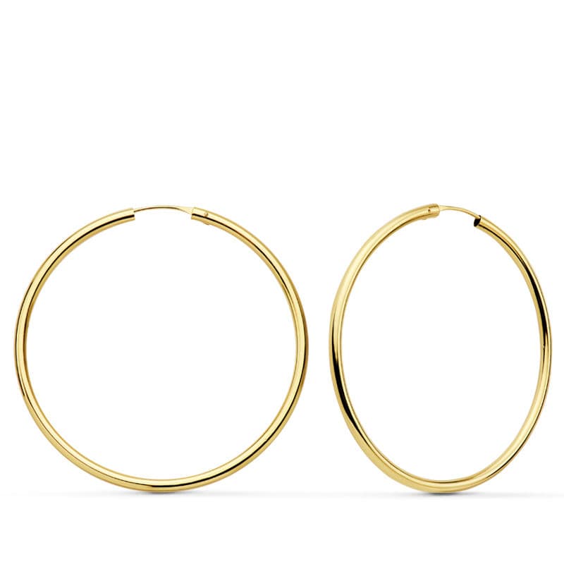 18K AROS REDONDOS LISOS LIGEROS 43X2 MM