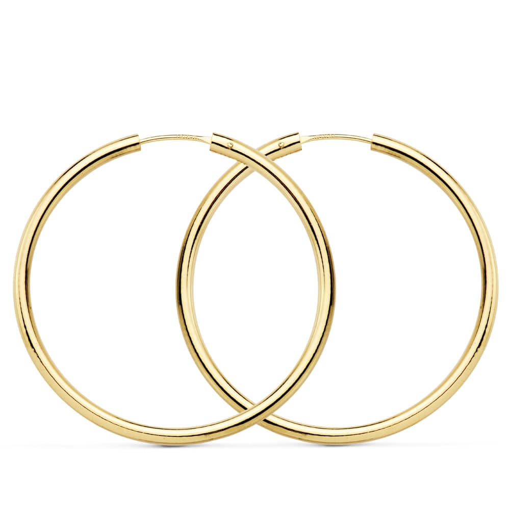 18K AROS REDONDOS LISOS LIGEROS 35X2 MM