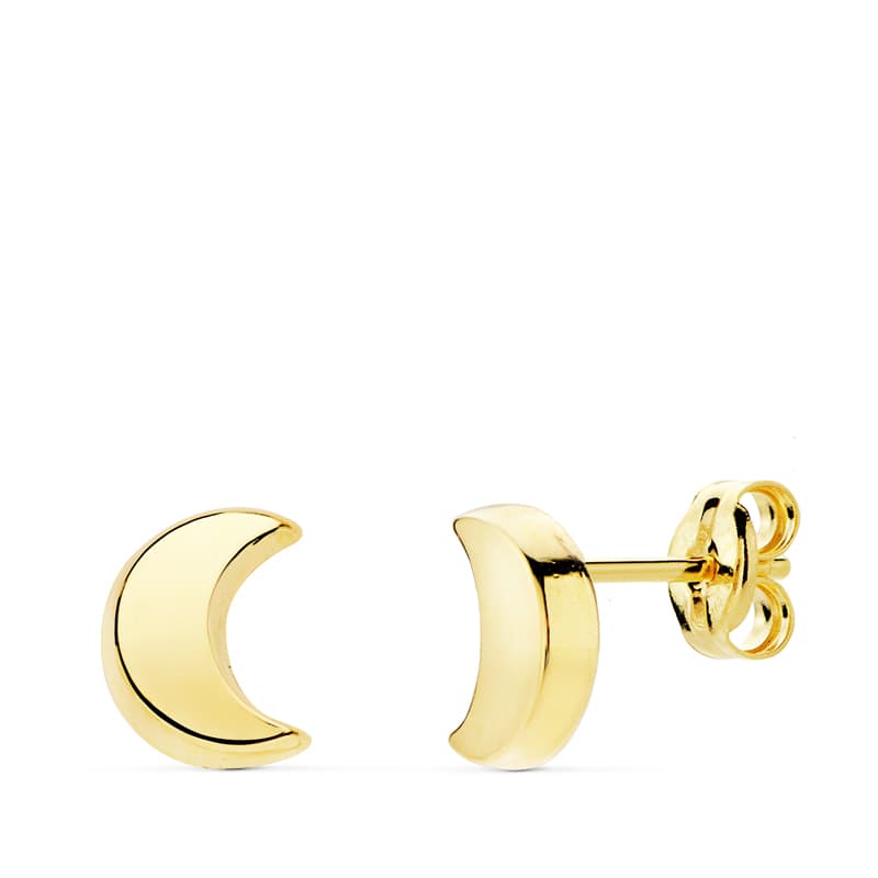 18K PENDIENTES MEDIA LUNA 6.5X5 MM