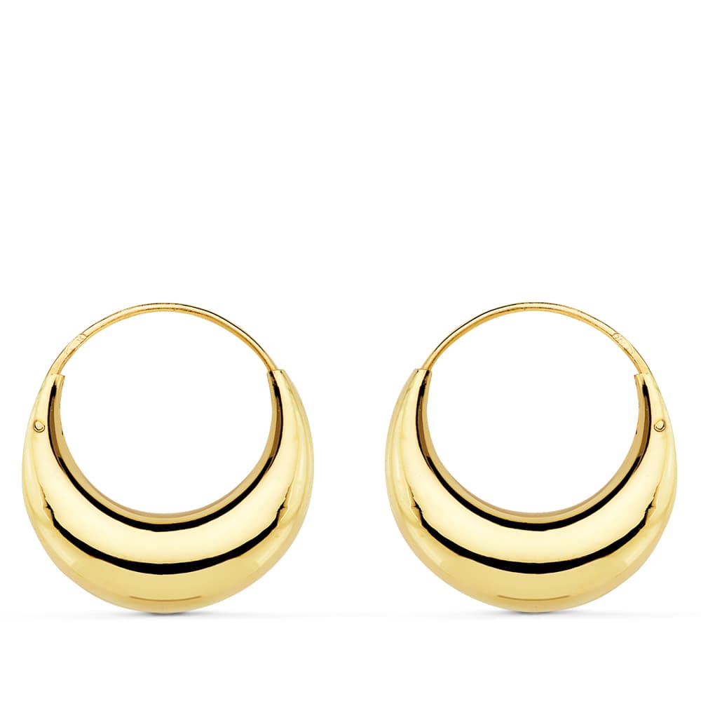 18K PENDIENTES HUECOS MORCILLA 20X6 MM