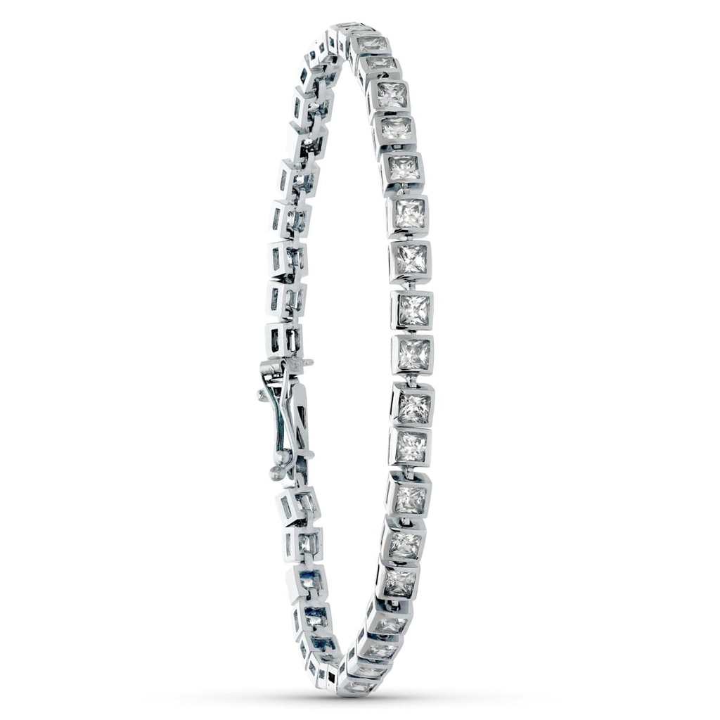 18K PULSERA ORO BLANCO CIRCONITAS 20 CM