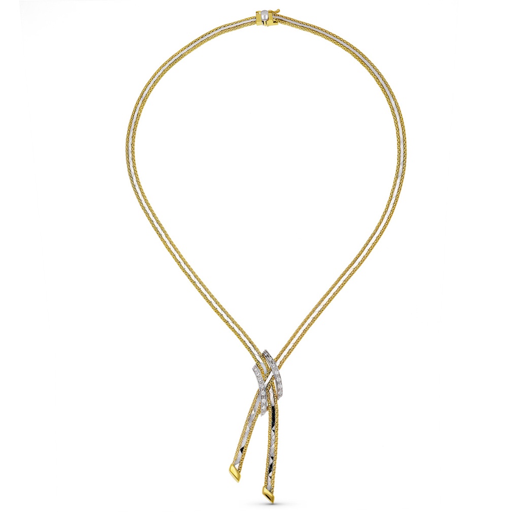 18K GARGANTILLA ORO BICOLOR CIRCONITAS