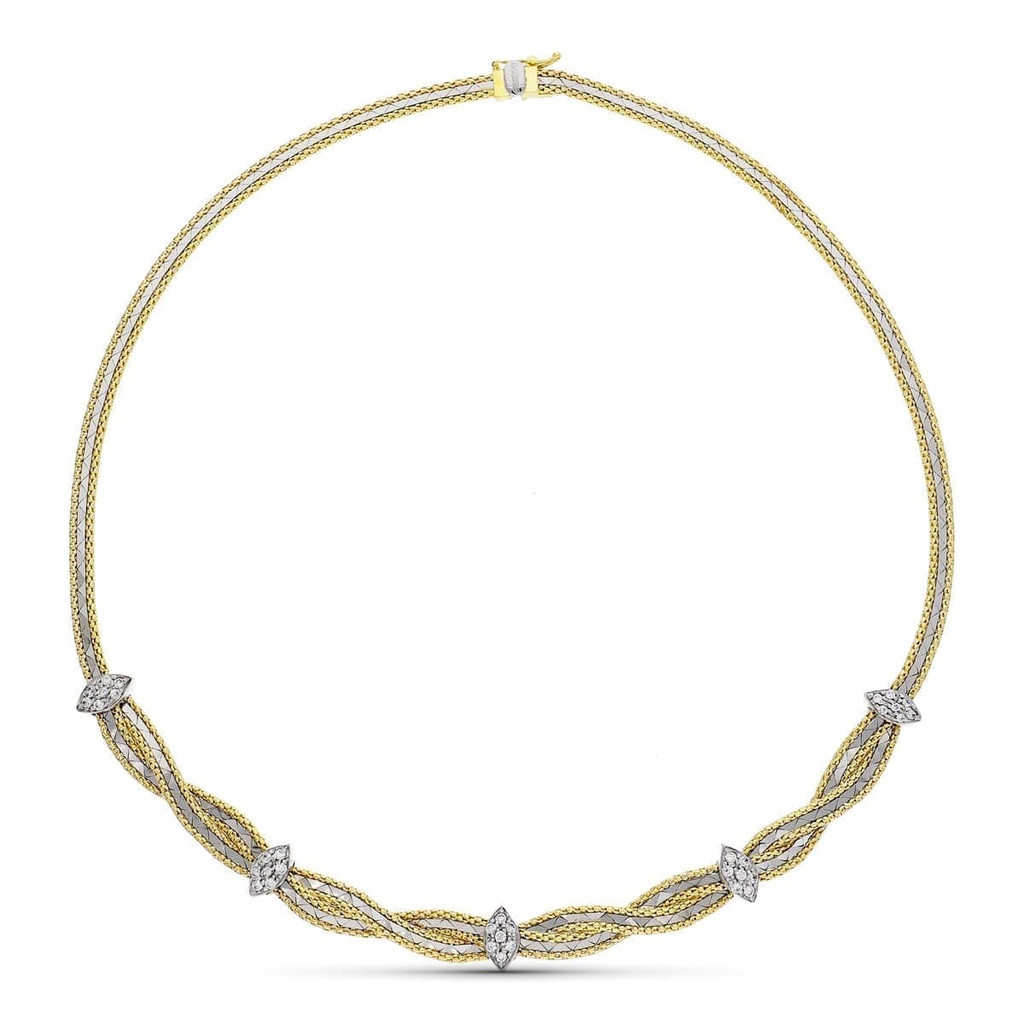 18K GARGANTILLA ORO BICOLOR CIRCONITAS