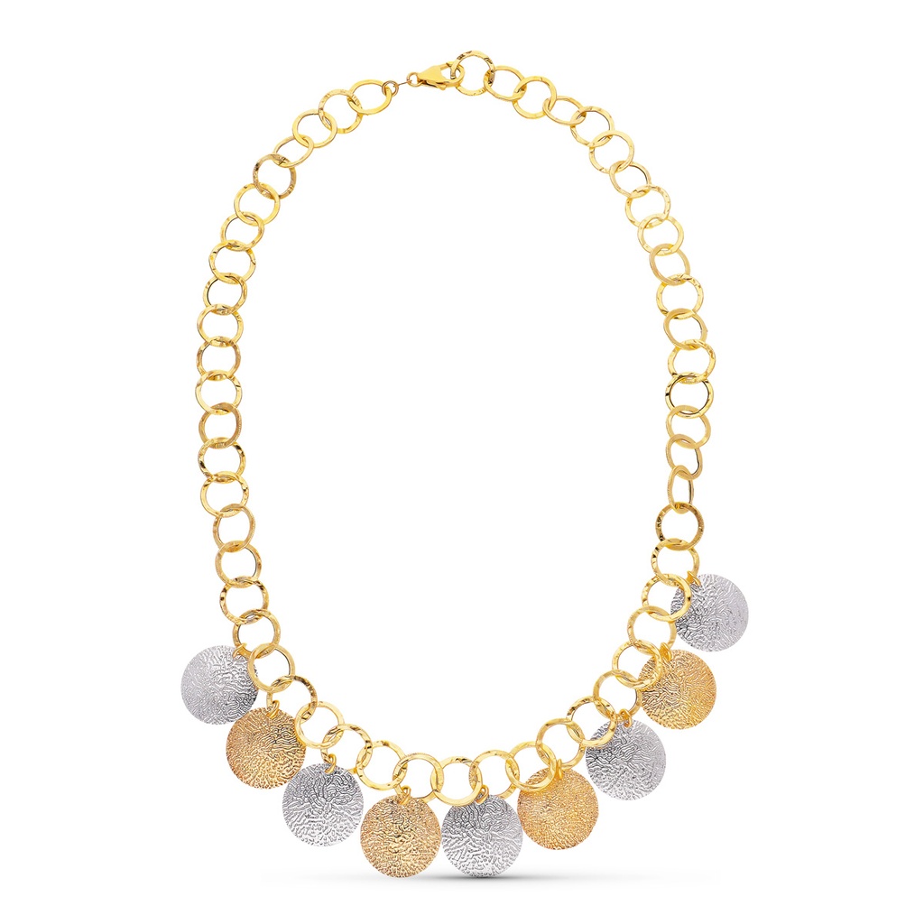 18K GARGANTILLA ORO BICOLOR MOTIVOS