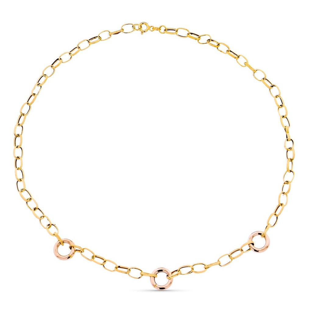 18K GARGANTILLA ORO BICOLOR ESLABONES 45CM