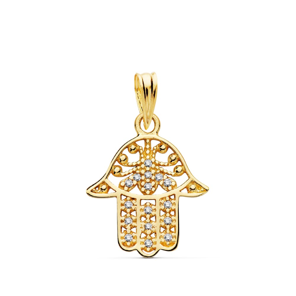18K COLGANTE MANO FATIMA 15X14 MM