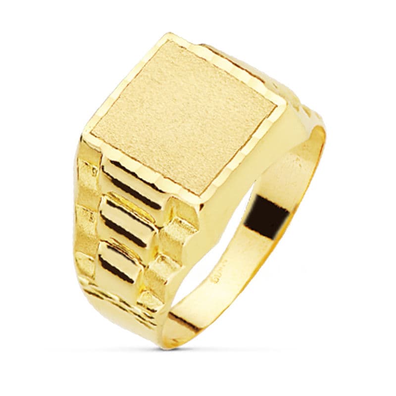 18K SELLO ORO AMARILLO CADETE  HUECO 9 X 9 MM