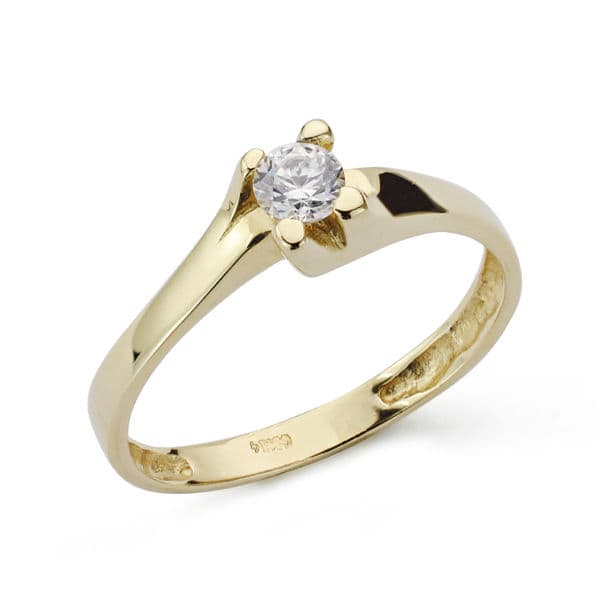 18K SOLITARIO ORO AMARILLO SEÑORA CIRCONITA 5 MM