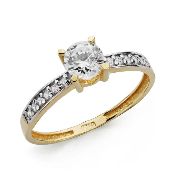 18K SOLITARIO ORO BICOLOR CIRCONITAS 5 MM