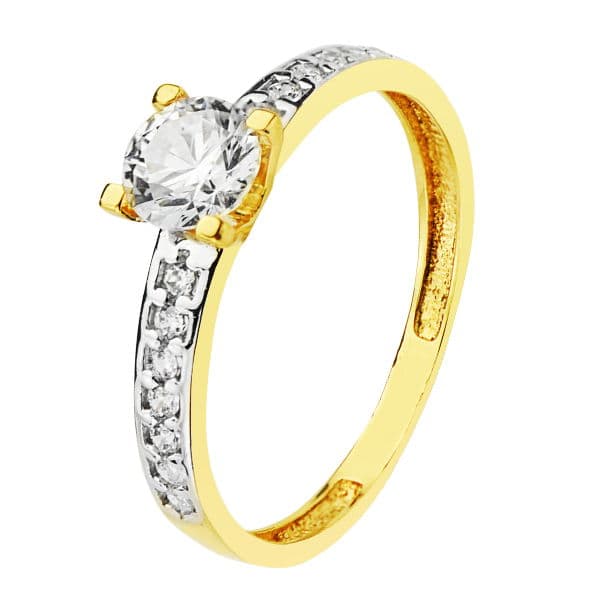 18K SOLITARIO ORO BICOLOR CIRCONITAS 5 MM