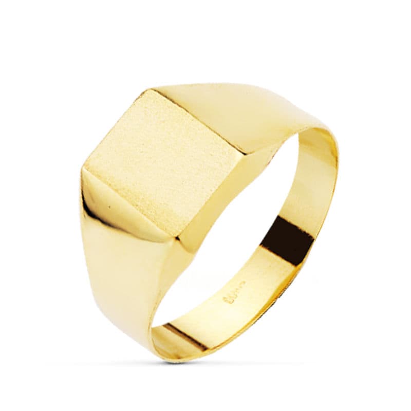 18K SELLO CADETE LISO HUECO 10X8 MM