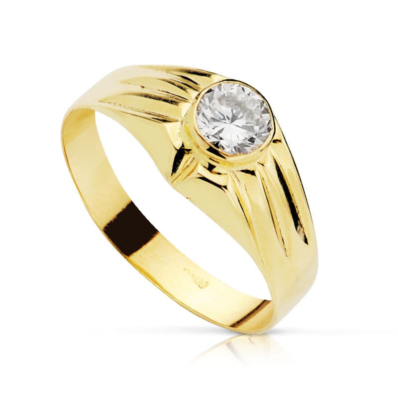 18K SOLITARIO CADETE ORO AMARILLO 5 MM