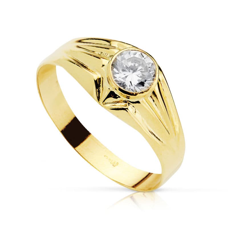 18K SOLITARIO CADETE ORO AMARILLO 5 MM