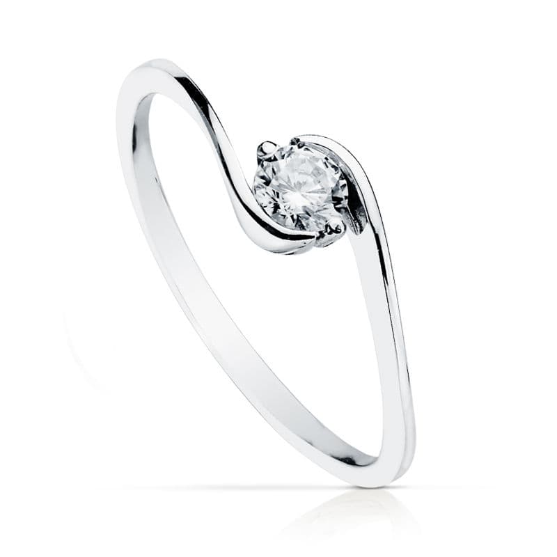 18K SOLITARIO ORO BLANCO 4 MM