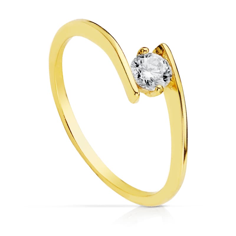 18K SOLITARIO ORO AMARILLO 4 MM