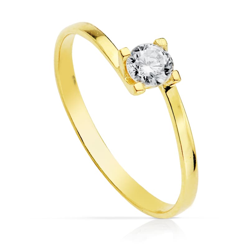 18K SOLITARIO ORO AMARILLO 4 MM