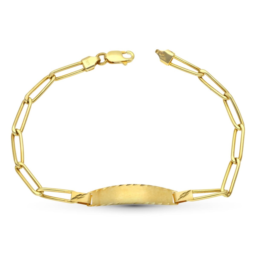 18K ESCLAVA ORO AMARILLO HUECA 18.5 CM 4 MM
