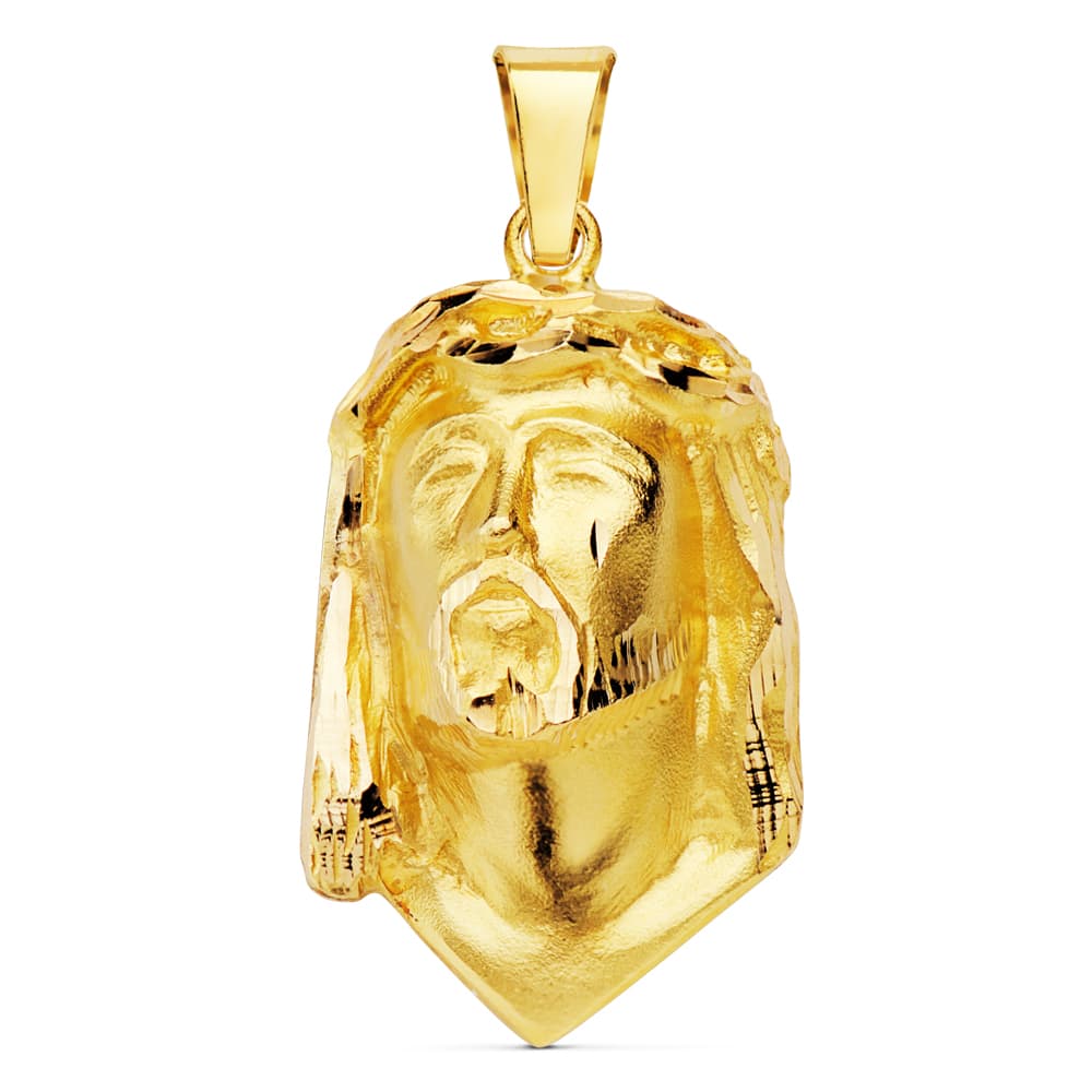 18K CABEZA CRISTO DE LAGRIMA 28X17 MM