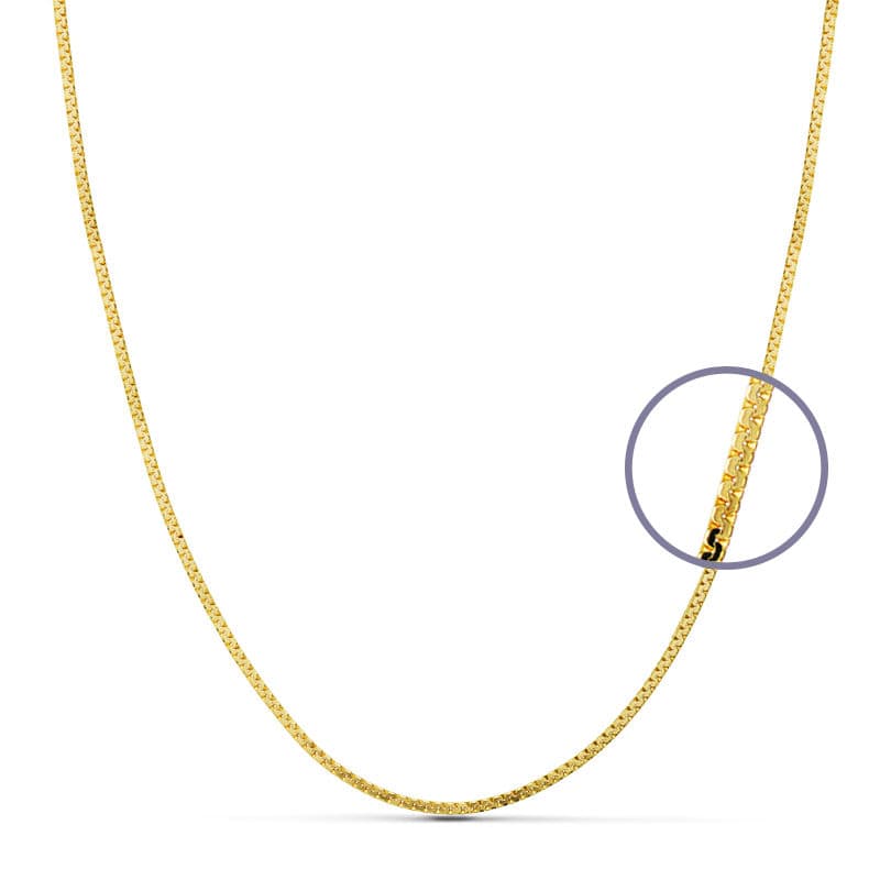 18K CADENA MACIZA PLANA 40 CM 1 MM