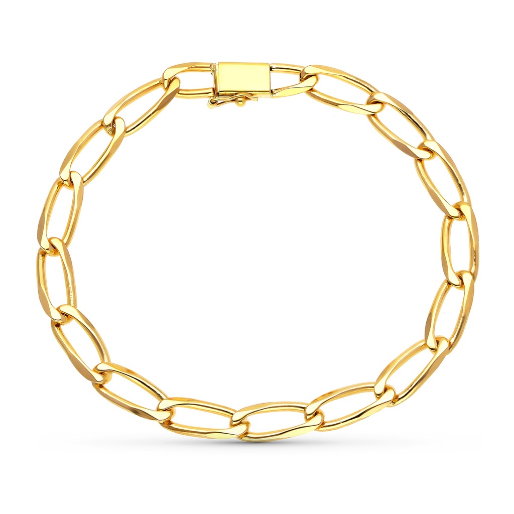 18K PULSERA ORO AMARILLO BILBAO MACIZA 21 CMTS 6 MM