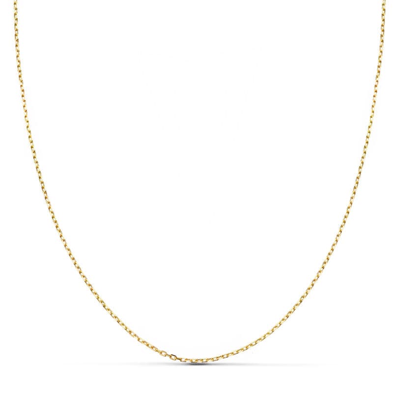 18K CADENA MACIZA FORZADA 40 CM 0.06 MM