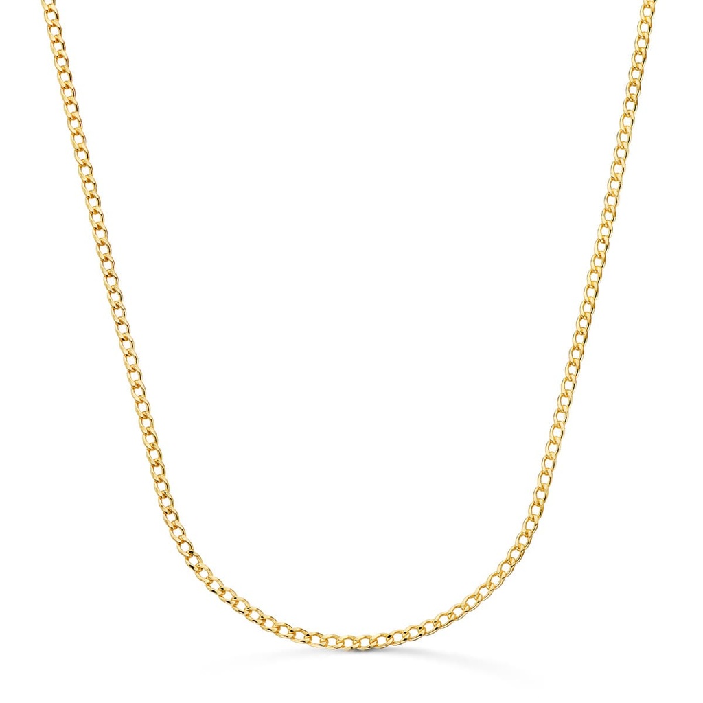 18K CADENA ORO AMARILLO BARBADA HUECA ANCHO: 2MM LARGO: 60CM