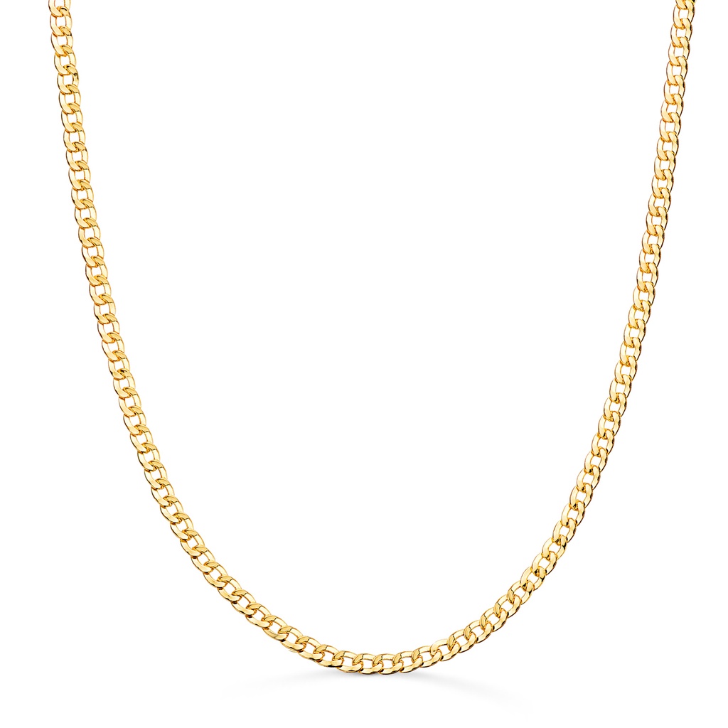 18K CADENA ORO AMARILLO BARBADA HUECA. ANCHO: 2.2 MM. LARGO: 60 CM