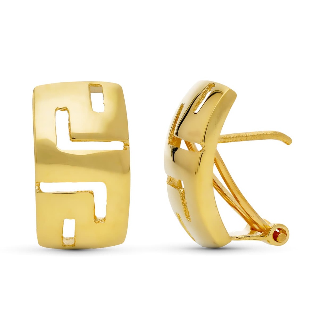 18K PENDIENTES GRECA CALADA