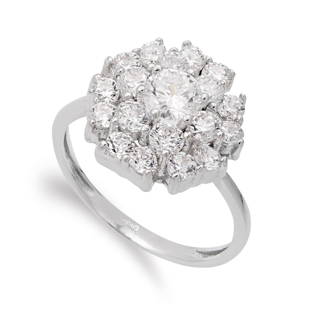 18K SORTIJA ORO BLANCO CIRCONITAS