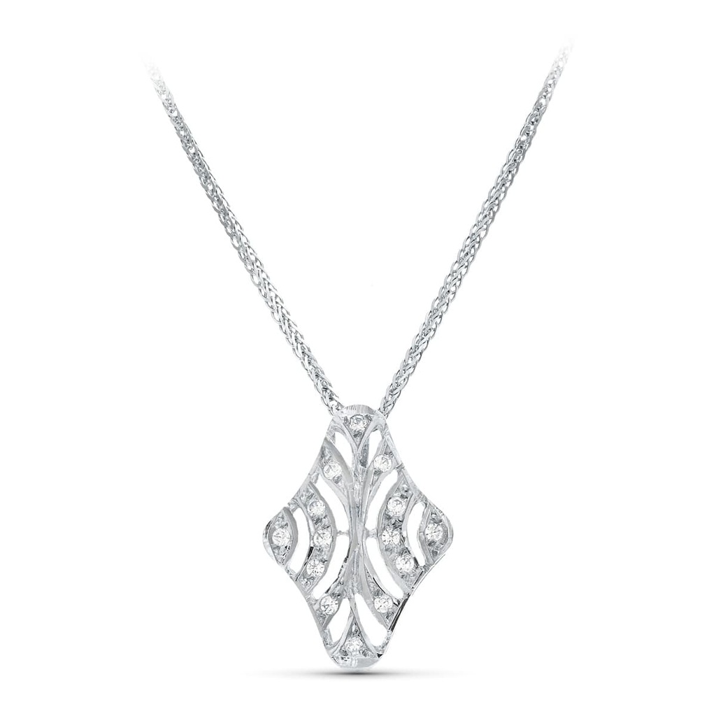 18K GARGANTILLA ORO BLANCO 45CM JUEGO NOVIA MOTIVO CIRCONITAS 20X15 MM