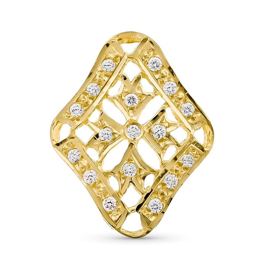 18K COLGANTE ORO AMARILLO ROMBO CIRCONITAS ORO AMARILLO