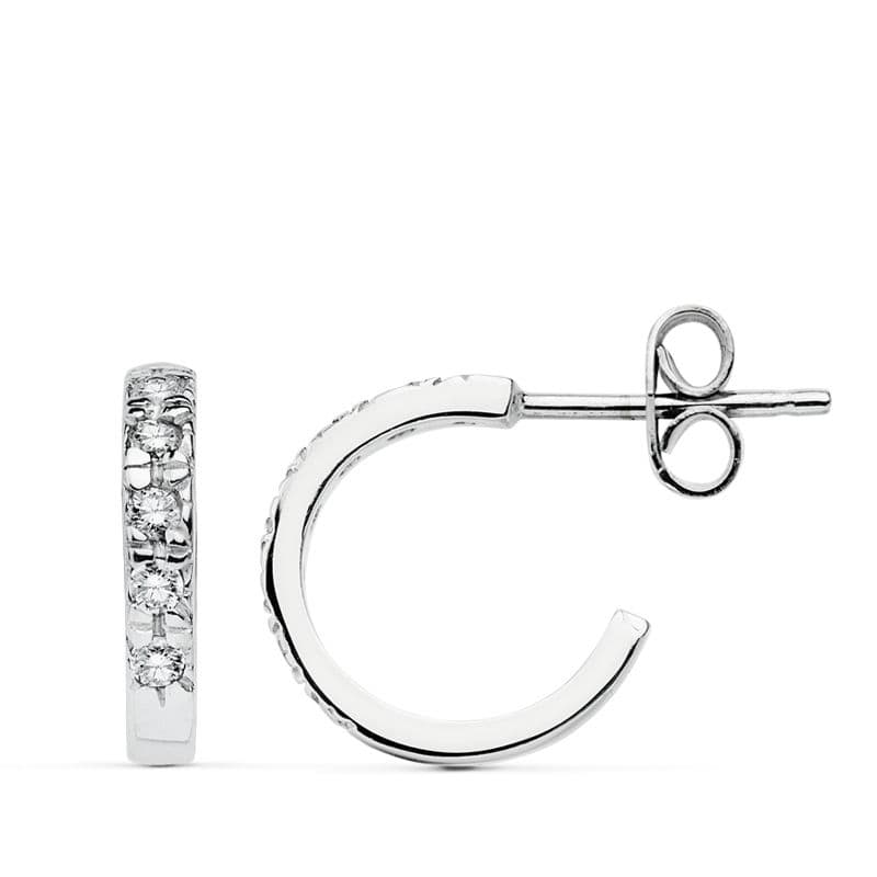 18K AROS ORO BLANCO CIRCONITAS 12X2 MM