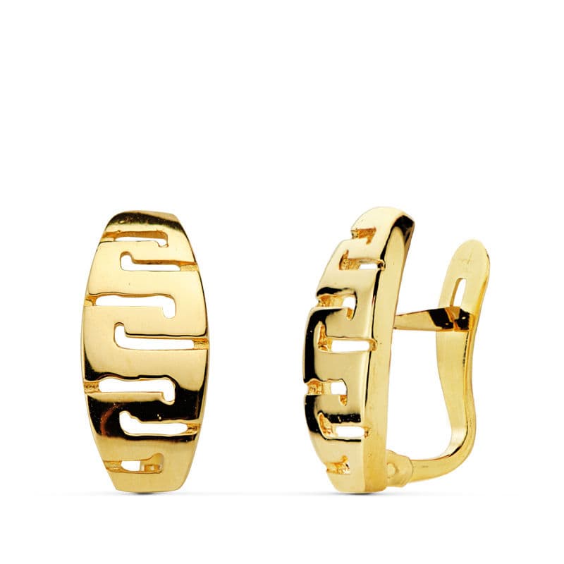 18K PENDIENTES GRECA 13X6 MM