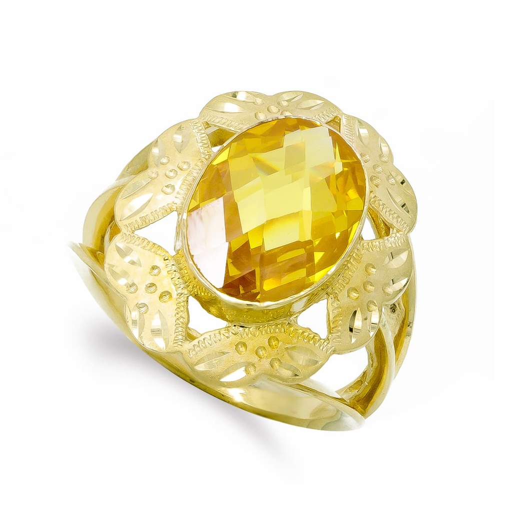 18K SORTIJA PIEDRA OVAL TOPACIO 14X10 MM