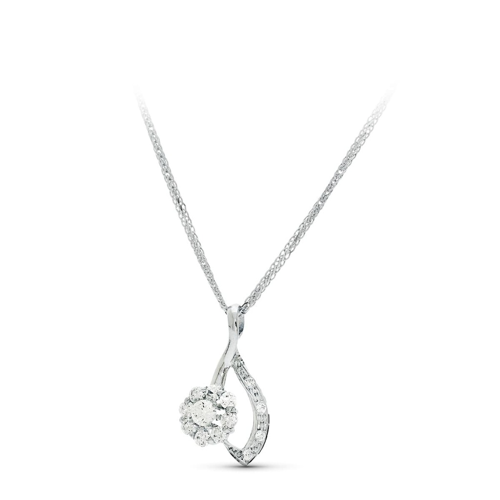 18K GARGANTILLA ORO BLANCO 45 CM JUEGO NOVIA CUAJO 22X12 MM