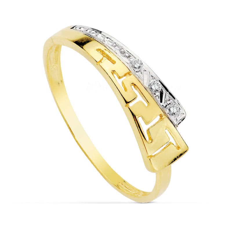 18K SORTIJA BICOLOR CIRCONITAS