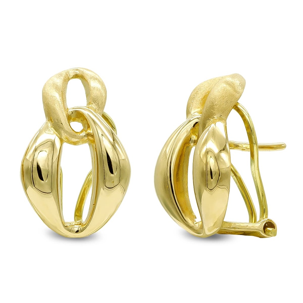18K PENDIENTES ORO ROJO MATE Y BRILLO