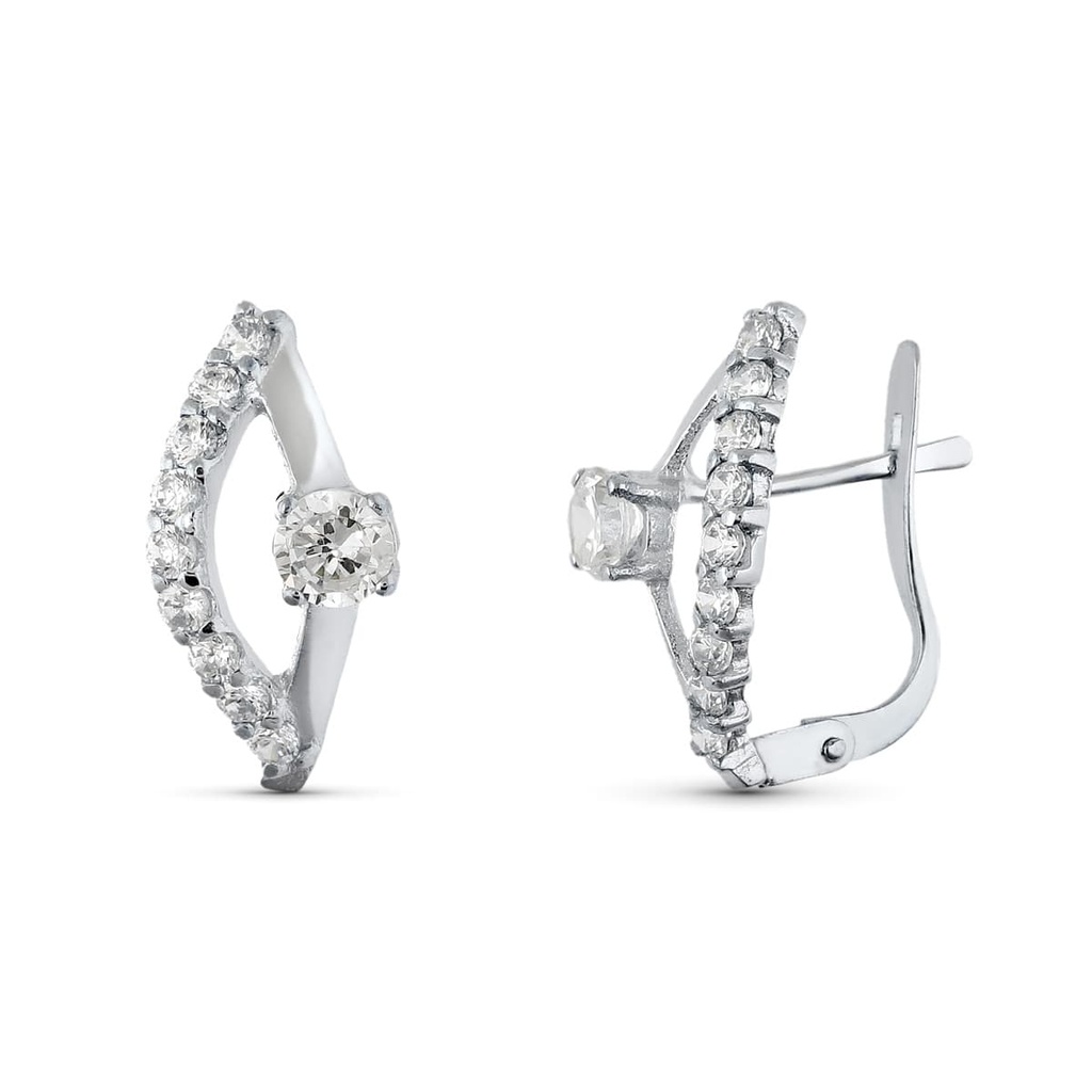 18K PENDIENTES ORO BLANCO