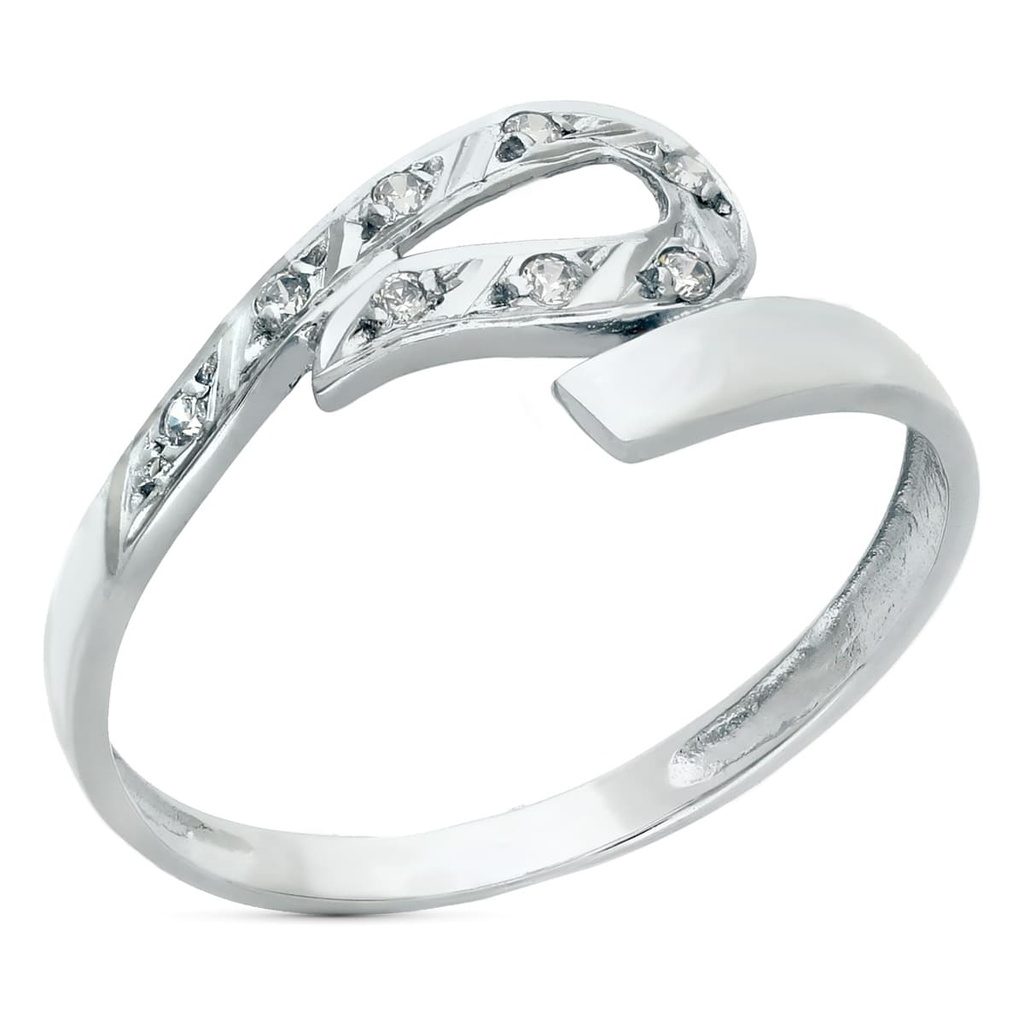 18K SORTIJA ORO BLANCO JUEGO NOVIA CIRCONITAS ANCHO 8 MM